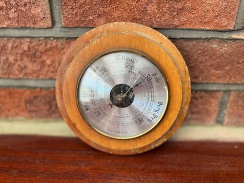 Vintage wooden wall barometer - vintage,