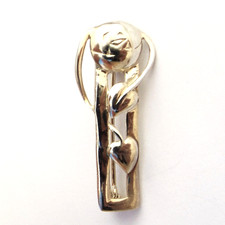 BROOCH sterling silver oblong