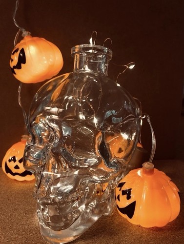 Glass skull bottle - skull, decanter