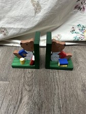 Teddy Bear Wooden Book Ends - Multicolored Bookends 