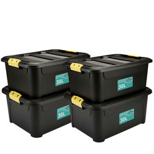 4x Plastic Storage Boxes Home