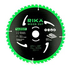RIKA Mitre Saw Blade 254mm x 48T x 30mm Wood Cut Razor Pro TCT Sharp & Long Life