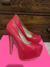 Shuwish red shiny pvc platform