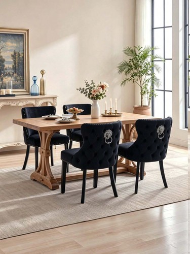 Black velvet dining - black,