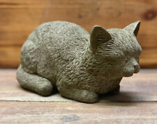 STONE GARDEN SMALL SLEEPING CAT KITTEN MEMORIAL STATUE GIFT ORNAMENT