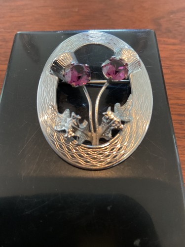Scottish mizpah thistle brooch - mizpah,