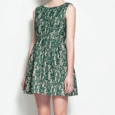Zara Green Lace Overlay Low