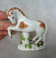 FINE 19TH CENTURY PORCELAIN FIGURE REARING HORSE PSEUDO MEISSEN MARK - REPAIRED