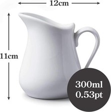 Quality Porcelain Milk Jug, Traditional Style Serving, Milk, Gravy Jug, White  