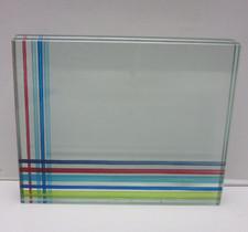 Modern Thick Glass Photo Frame 6x4 Multicolored Striped Contemporaoray