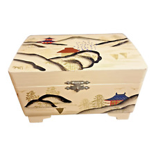 Vintage Japanese Oriental Music Box Hand Painted Musical Jewellery Box Few Marks