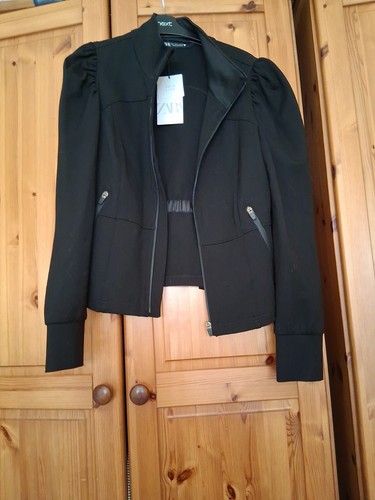 Zara black jersey jacket size - zara, jacket,