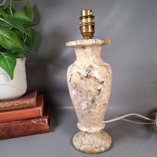 vintage onyx marble cream neutral table lamp urn shape cream beige light