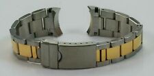 Solid Link Curved End 20mm 2Tone Gold Steel Rolex Oyster Watch Bracelet Datejust