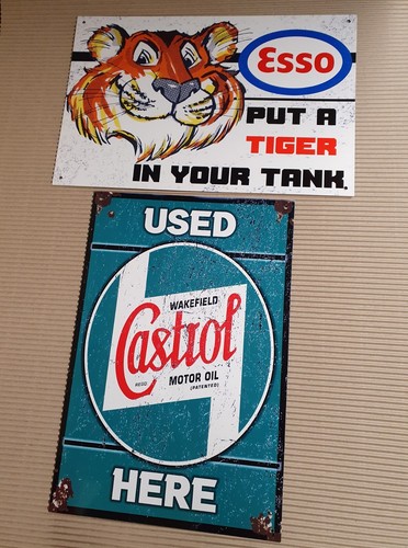 Esso castrol oil metal signs - castrol,