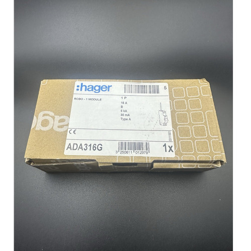 Hager ada316g rcbo type 16a - type, b