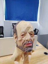 Head Exquisite Realistic Latex Real Costume Old Man Halloween Mask headgear bald