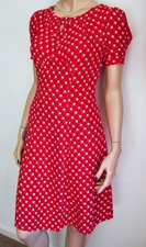 Vtg 40s style red & cream polka dot tea dress ideal 4 Christmas party size UK 14