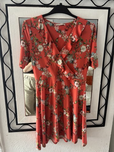 Orange oasis floral dress size - floral,