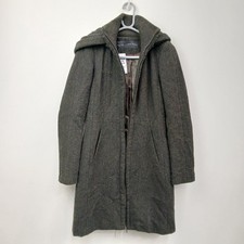 Zara Zip Up Tweed Overcoat Size Small Womens Brown Wool Blend with Pockets WRDC