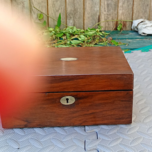 Victorian walnut writing slope - writing,