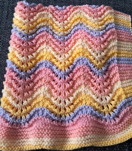 Hand knitted lilac,pink,peach