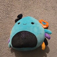 Squishmallows Cheryl 7.5" Teal And Black Halloween Edition New With Tag