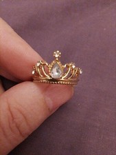 Gold Tone Crown Coronet Ring Sz UK N And USA Size 6.5
