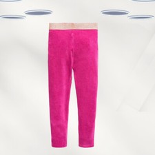 Ex Mini Boden Girl's Sparkle Waist Velvet Leggings in Pink