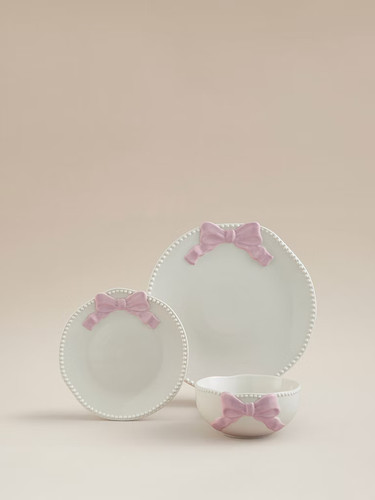 Dinner set pink white - pink,