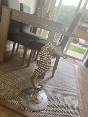 Metal sea horse table - metal,