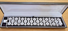 STUNNING 925 STERLING SILVER QVC DIAMONIQUE WIDE BRACELET PERFECT CONDITION NWOT