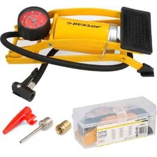 Dunlop Single Barrel Foot Air Pump Car Bike Bicycle Manometer Inflatables Balls 