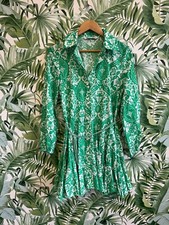 Zara green and white floral dress size S.