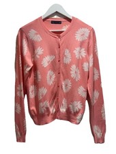 Marks & Spencer women’s pink/white flower/daisy print button up cardigan UK 14