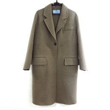 Auth PRADA - Gray Beige Women's Coat