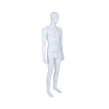 R329 Male Full Body Mannequin Abstract - Gloss White