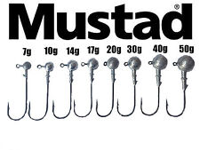 JIG HEADS ON 8/0 MUSTAD ULTRA POINT BIG GAME HOOKS. 3 PCS.7g-50g WEIGHT OPTIONS.