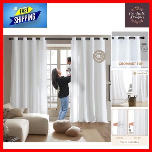Elegant white privacy sheer - privacy,