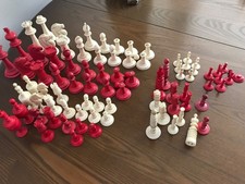 Antique victorian carved chess - antique,