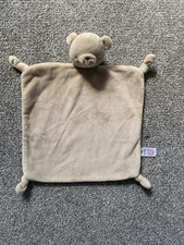 TU Sainsburys Brown Beige Teddy Bear Baby Comforter Blanket Toy Soother Blankie