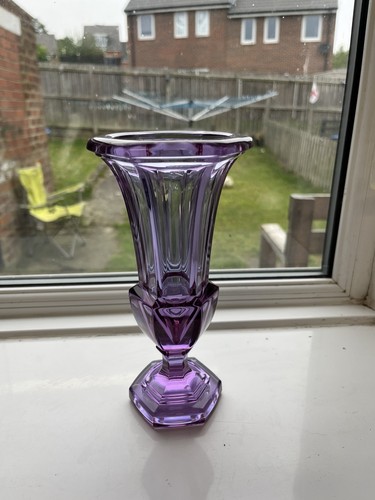 Moser glass alexandrite vase - glass,
