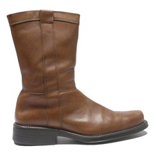 Mens Leather Pull On Boots Brown UK 10 Classic Stylish Comfortable