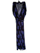 Jumpsuit Ladies Womens Floral Slinky Stretch Jersey Pleated Jumpsuit Top Trouser