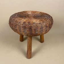 Round Wicker Footstool 3 Leg