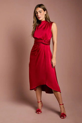 Coast red midi dress - red,