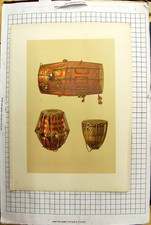 Original old antique print - old,