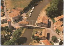 Vintage Postcard Canal du Midi France Boats