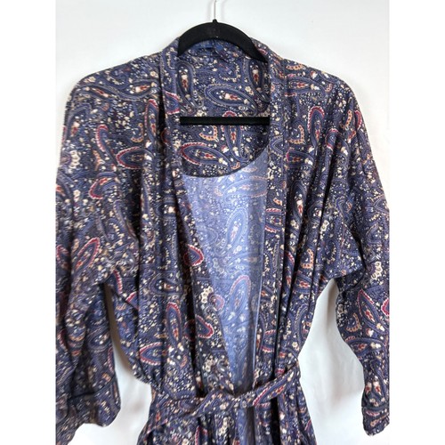 Towncraft paisley robe - paisley, navy