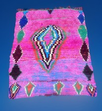 Vtg Pink Rug Moroccan Tribal